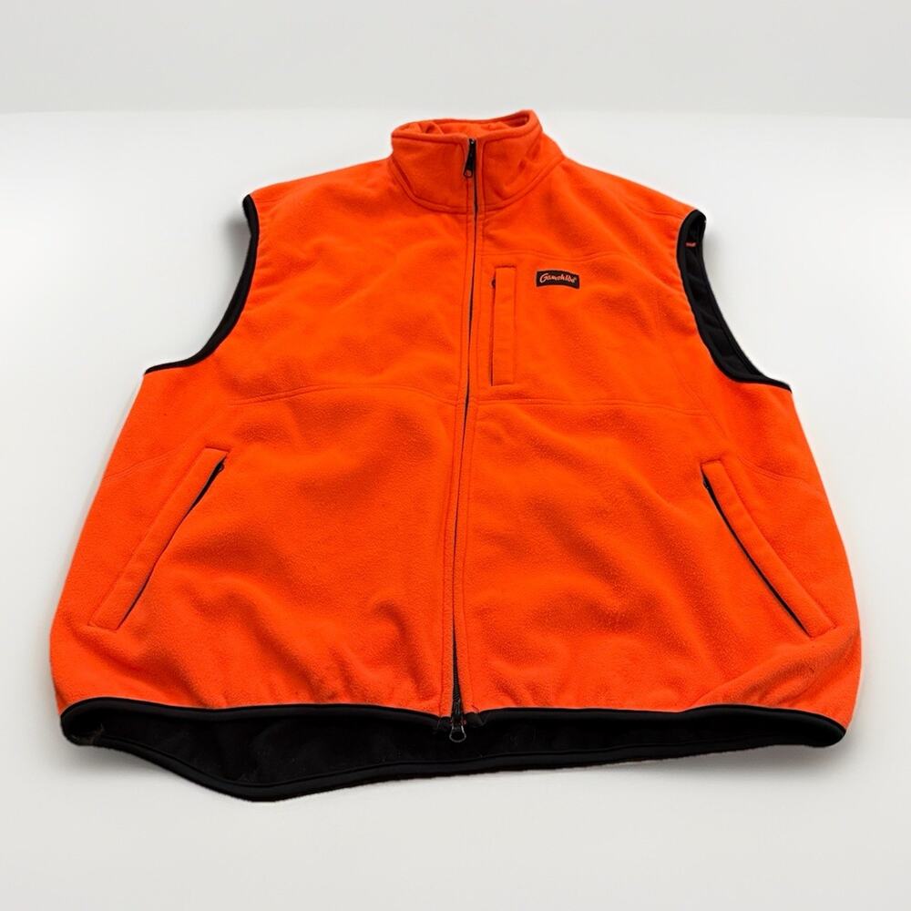 Gamehide Hunting Vest Mens Orange Fleece Full Zip Vest Jacket Size XL